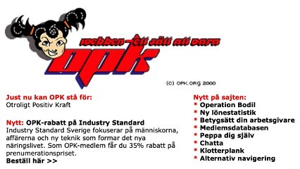 Skärmbild av OPK:s webbplats.