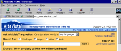 Sökmotorn Altavista 90-talet