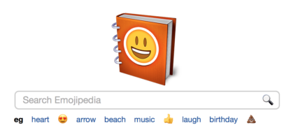 Skärmbild av webbplatsen Emojipedia.