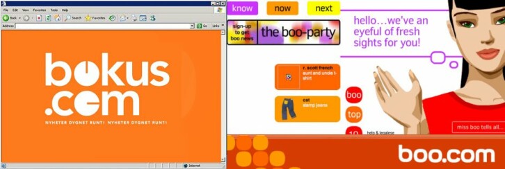 skärmdump av bokus.com och boo.com