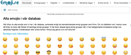 Webbplatsen emoji.se