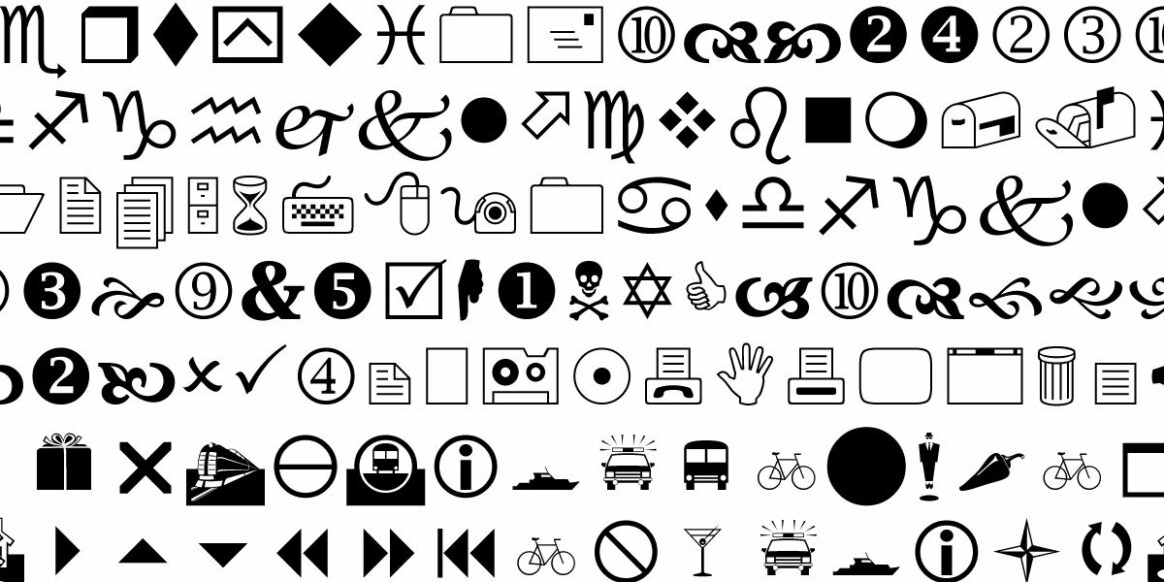 Wingdings och Dingbats symboler som typsnitt